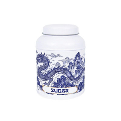 B&Q -  Dragon Temple Sugar CanisterSmall Domed Lid Kitchen Storage Tin