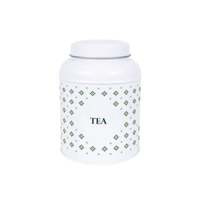 B&Q -  Octagonal Stars Tea CanisterSmall Dome Lid Kitchen Storage Tin