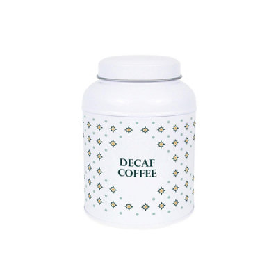 B&Q -  Octagonal Stars Decaf Coffee CanisterSmall Dome Lid Kitchen Storage Tin