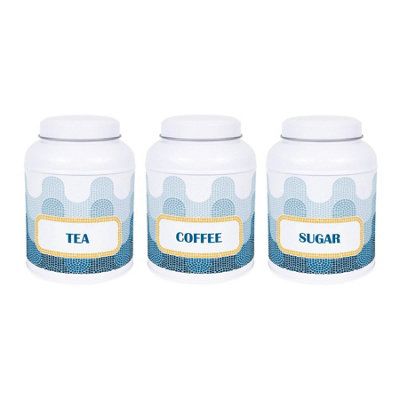 Purely Home Mosaic Waves Hot Chocolate Canister - Small Domed Lid Kitchen Storage Tin - Tea, Coffee & S - Image 3