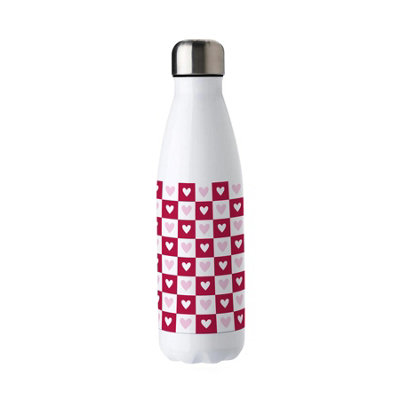 Purely Home Dark Pink Hearts Stainless Steel Water Bottle - Image 3