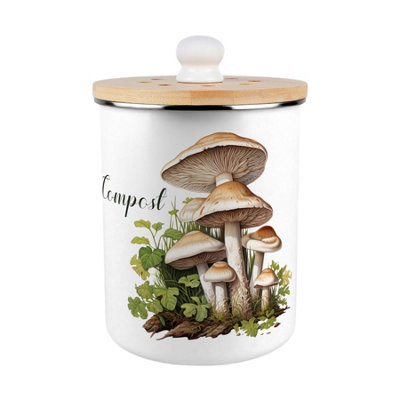 Forest Mushrooms Compost Caddy - Decorative Kitchen Food Waste Bin, 2L - Image 3