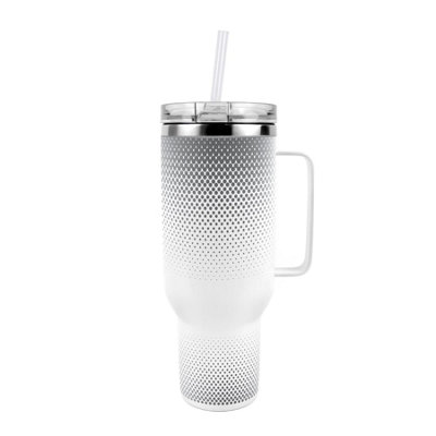 Grey Gradient Travel Tumbler - 40oz Stainless Steel XL Insulated Cup Gift - Image 3