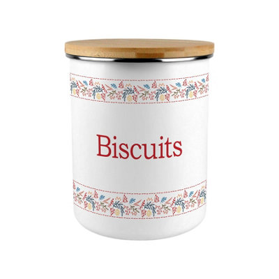 Floral Embroidery Biscuit Tin - 2.7L Extra-Large Kitchen Storage Canister - Image 3