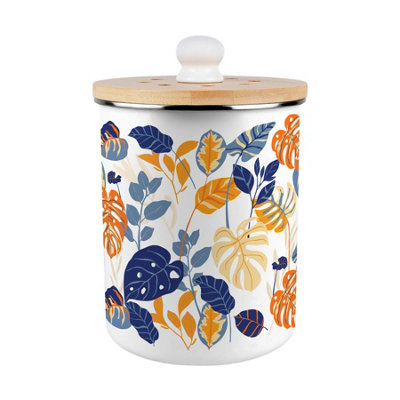 Purely Home Exotic Jungle Food Waste Caddy - Metal 2L Decorative Kitchen Compost Bin - Multicoloured - Image 3