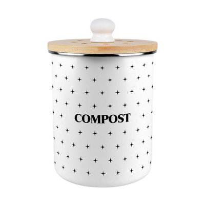 Purely Home Starburst Crosses Compost Caddy - Metal 2L Decorative Kitchen Food Waste Bin - Black - Image 3