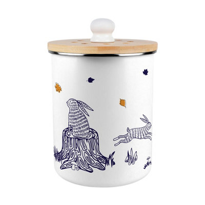 B&Q -  Woodland Rabbits Food Waste CaddyMetal 2L Decorative Kitchen Compost Bin