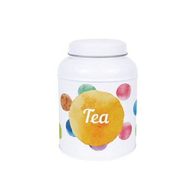 B&Q -  Polka Dots Tea CanisterSmall Dome Lid Kitchen Storage Tin