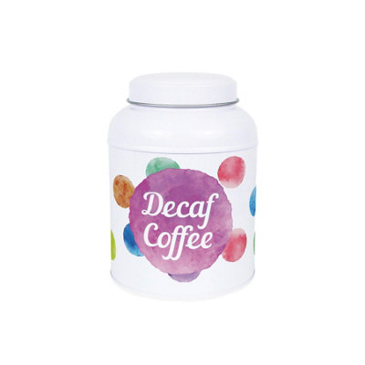 B&Q -  Polka Dots Decaf Coffee CanisterSmall Dome Lid Kitchen Storage Tin