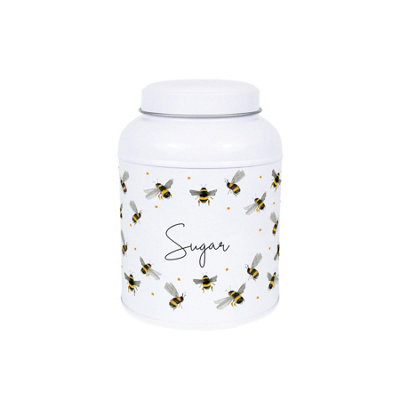 Purely Home Scattered Bees Decaf Canister - Small Dome Lid Kitchen Storage Tin - Sugar - Image 3