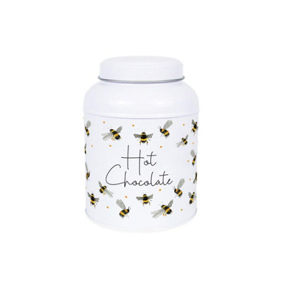 Scattered Bees Hot Chocolate Canister - Small Dome Lid Kitchen Storage Tin - Image 3