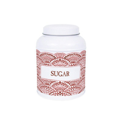 B&Q -  Painted Scales Sugar CanisterSmall Domed Lid Kitchen Storage Tin