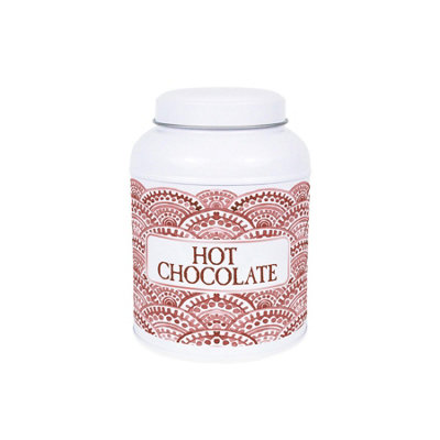 B&Q -  Painted Scales Hot Chocolate CanisterSmall Domed Lid Kitchen Storage Tin