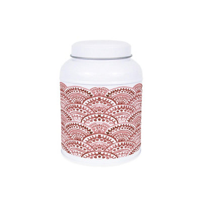Purely Home Painted Scales Coffee Canister - Small Domed Lid Kitchen Storage Tin - No Text - Image 3