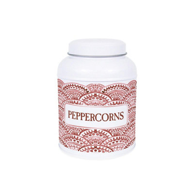 B&Q -  Painted Scales Peppercorn CanisterSmall Domed Lid Kitchen Storage Jar