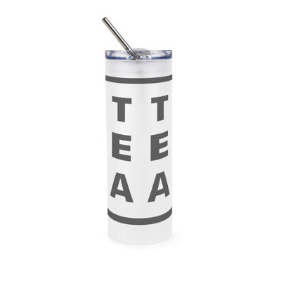 Frosted Glass Tea Travel Flask - Minimalist Drinks Tumbler & Straw Gift - Image 3