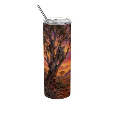 B&Q -  Australian Outback Stainless Steel Travel Tumbler With Straw