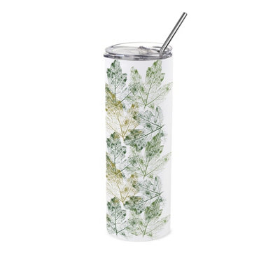 Purely Home Spring Leaves Stainless Steel Travel Tumbler With Straw - Image 3