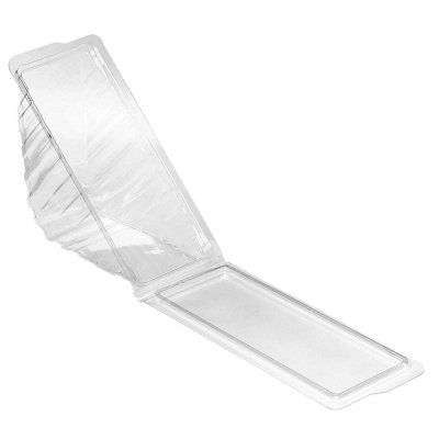 Sunrise Packaging 500 X Clear Deep Fill Hinged Lid Recyclable Sandwich Wedge Container from B&Q