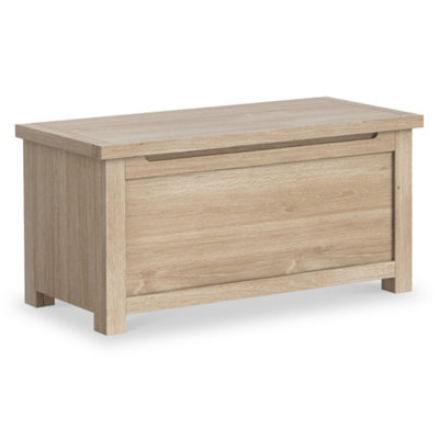 Farro Washed Oak Ottoman Blanket BoxFully Assembled By Roseland Furniture from B&Q
