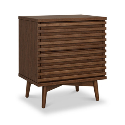 Kari Dark Oak 2 Drawer Bedside TableBy Roseland Furniture from B&Q