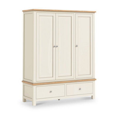 Farro Xl Cream Triple Wardrobe With 2 DrawersBy Roseland Furniture from B&Q