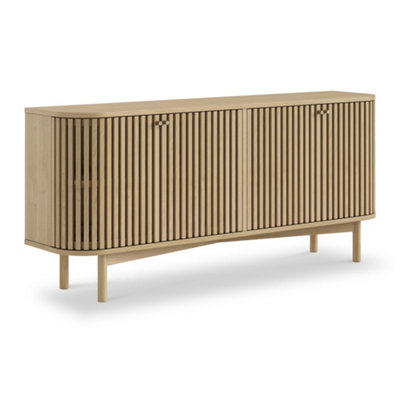 Finch Oak Slatted 4 Door Large Sideboard By Roseland Furniture from B&Q