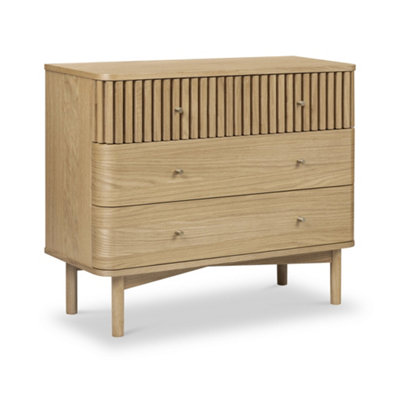 Finch Oak Slatted 3 Drawer Chest By Roseland Furniture from B&Q