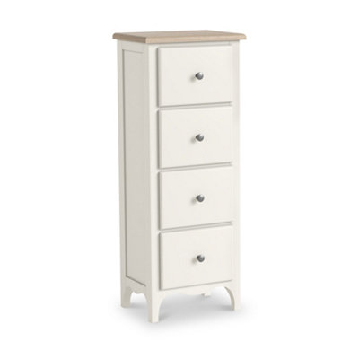 Roseland Furniture Celine Coconut White Oak Top 4 Drawer Tallboy Chest from B&Q