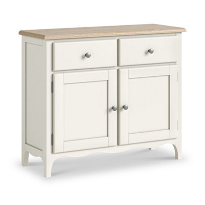 Roseland Furniture Celine Coconut White Oak Top Small Sideboard from B&Q