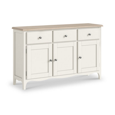Roseland Furniture Celine Coconut White Oak Top Large Sideboard from B&Q