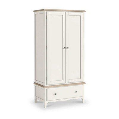 Roseland Furniture Celine Coconut White Oak Top Double Wardrobe from B&Q