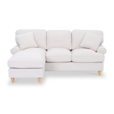 Alfie Woven Left Hand Cream Chaise Sofa For Living RoomFully Assembled By Roseland Furniture from B&Q