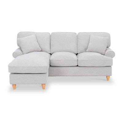 Alfie Woven Left Hand Light Grey Chaise Sofa For Living RoomFully Assembled By Roseland Furniture from B&Q