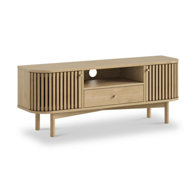 Finch Oak Slatted Wide Tv Unit By Roseland Furniture from B&Q