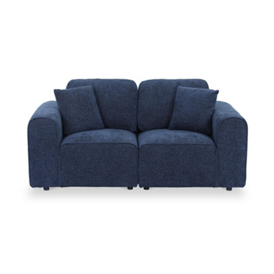 Hugo Deep Blue 2 Seater SofaFully Assembled By Roseland Furniture from B&Q