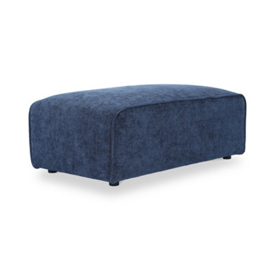 Hugo Deep Blue FootstoolFully Assembled By Roseland Furniture from B&Q