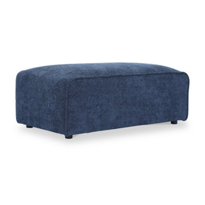 Hugo Deep Blue Xl FootstoolFully Assembled By Roseland Furniture from B&Q