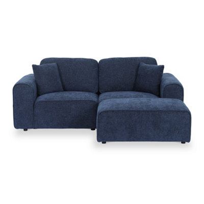 Hugo Deep Blue Chaise SofaFully Assembled By Roseland Furniture from B&Q