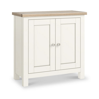 Farro Coconut White Cupboard With Washed Oak TopFully Assembled By Roseland Furniture from B&Q