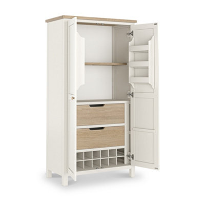 Farro Coconut White Kitchen Larder Unit With Washed Oak TopBy Roseland Furniture from B&Q