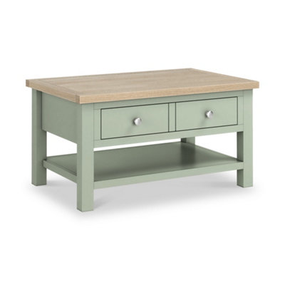Farro  Sage Coffee Table With Washed Oak TopBy Roseland Furniture from B&Q