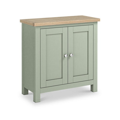 Farro Sage Mini Cupboard With Washed Oak TopFully AssembledBy Roseland Furniture from B&Q
