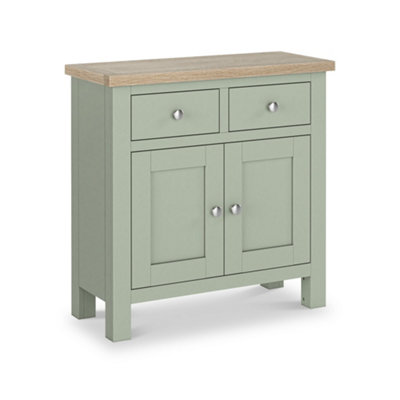 Farro Sage Mini Sideboard With Washed Oak TopFully AssembledBy Roseland Furniture from B&Q