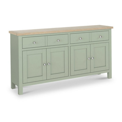 Farro Sage Extra Large Sideboard With Washed Oak TopFully AssembledBy Roseland Furniture from B&Q