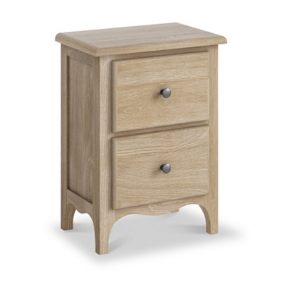 Celine Washed Oak 2 Drawer Bedside TableFully AssembledBy Roseland Furniture from B&Q