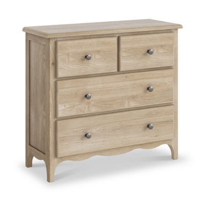 Celine Washed Oak 2 Over 2 Chest Of DrawersFully AssembledBy Roseland Furniture from B&Q