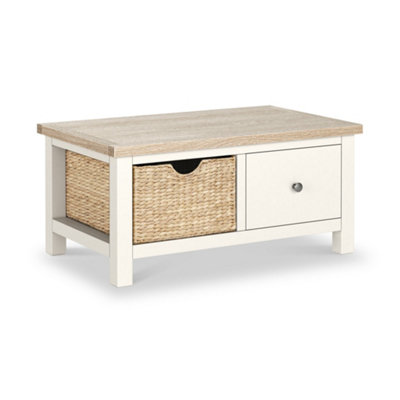 Farro Basket Coconut Coffee Table With Washed Oak Top - Fully AssembledBy Roseland Furniture from B&Q
