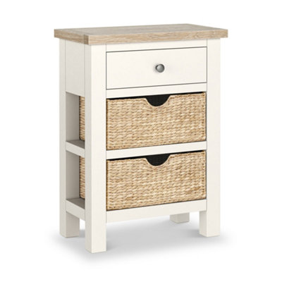 Farro Basket Coconut Telephone Table With Washed Oak Top - Fully AssembledBy Roseland Furniture from B&Q