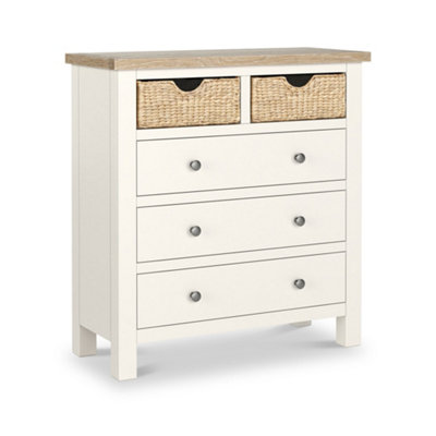 Farro Basket Coconut White 2 Over 3 Chest Of DrawersFully AssembledBy Roseland Furniture from B&Q